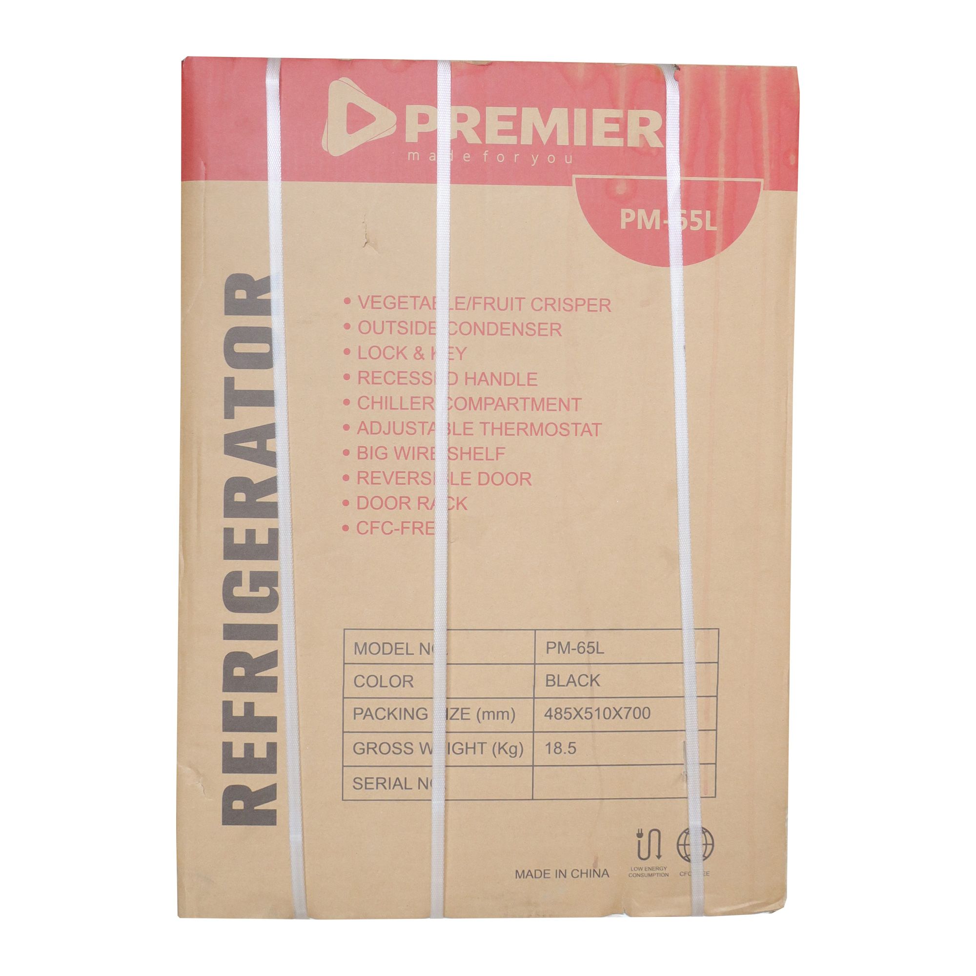 Premier 65 LITRES GLASS DOOR REFRIGERATOR WITH LITRES 10L FREEZER HOME FRIDGE