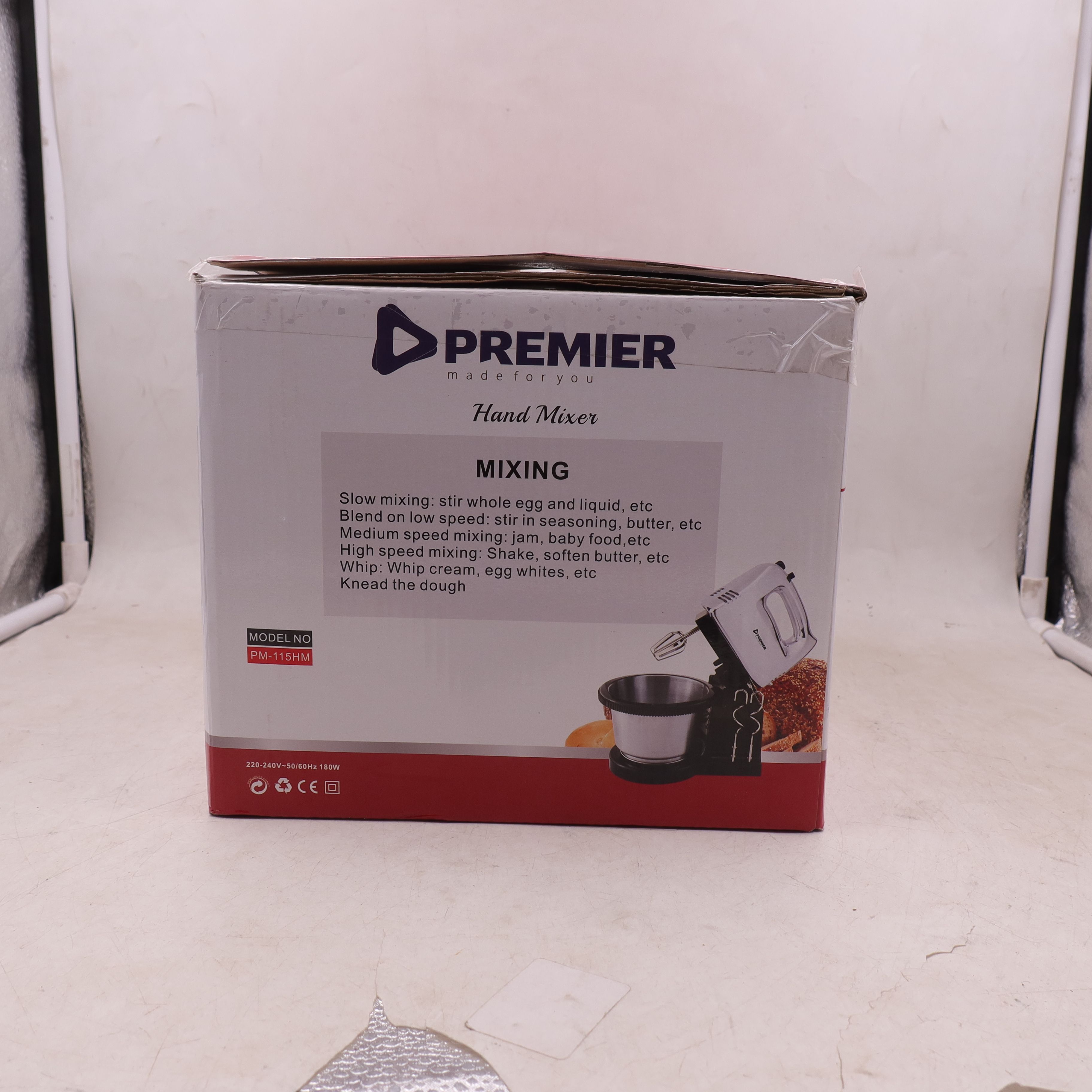 Premier Quality 2L Electric Stainless Steel Hand Mixer PM-115 HM