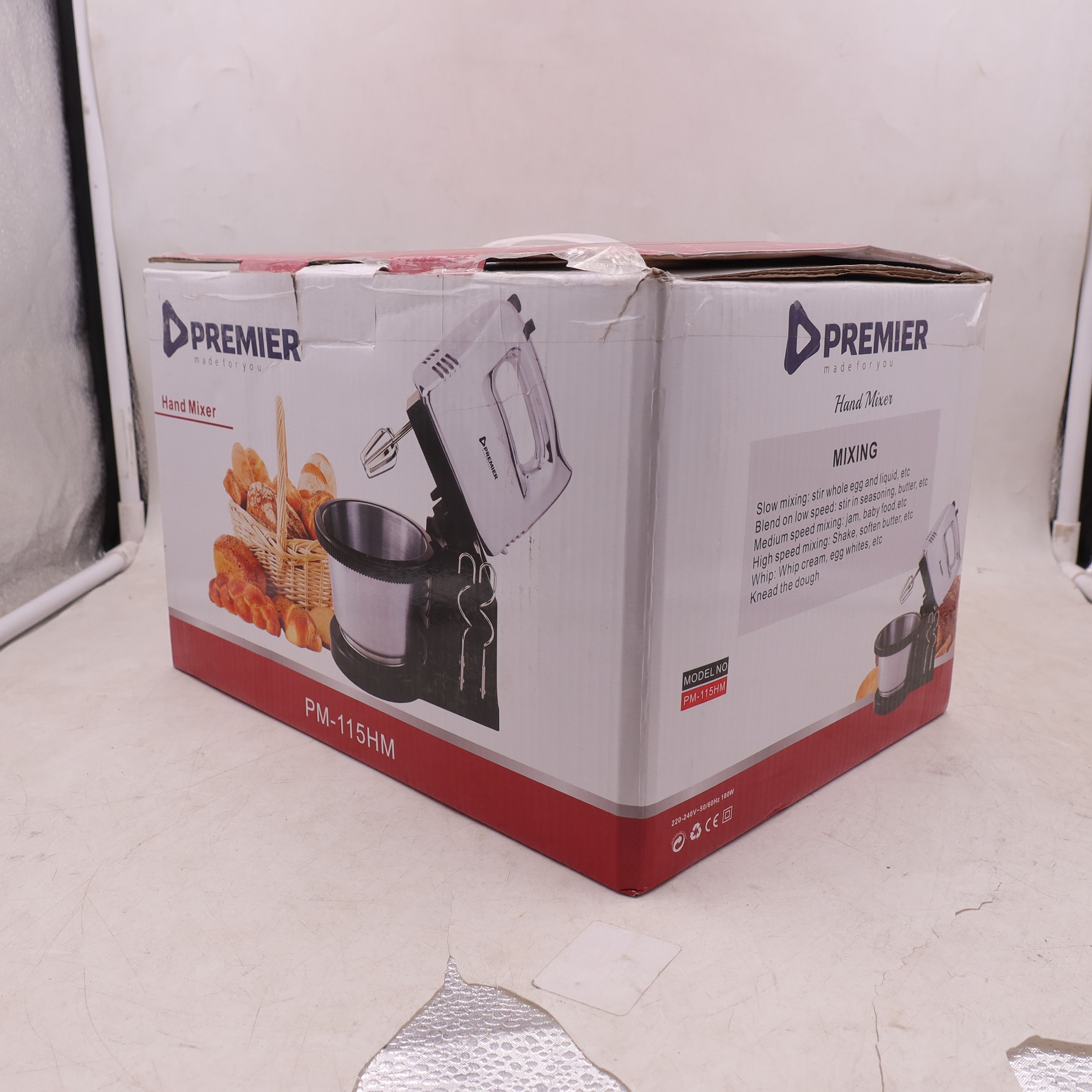 Premier Quality 2L Electric Stainless Steel Hand Mixer PM-115 HM
