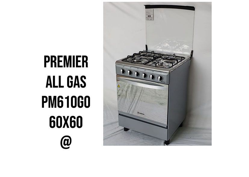 Premier All gas cooker PM610G0 Four Burner Cooker + Gas Oven 4Burners  Free Standing Gas Cooker Cooking Range with 60L Oven Automatic lgnition with 1 year warranty