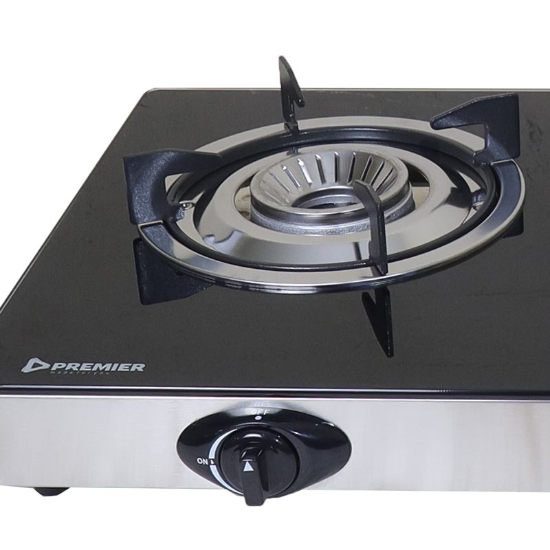 PREMIER Gas Cooker Elite 2 Burner Stainless Steel LPG Stove Table Top PM-517GS Auto Ignition Flame Control Kitchen Appliances Cooktops 1Year Warranty