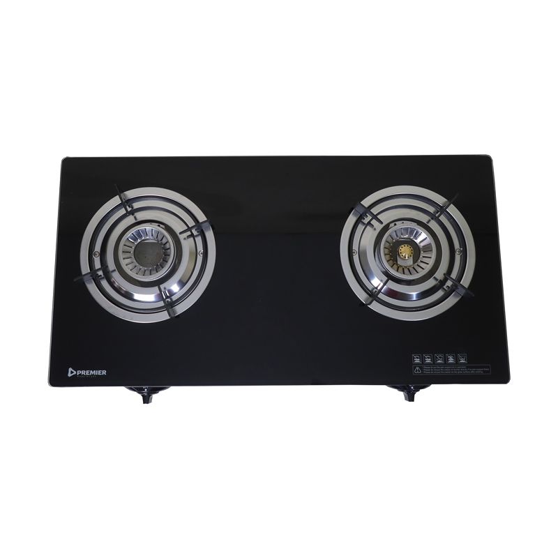 PREMIER Gas Cooker Elite 2 Burner Stainless Steel LPG Stove Table Top PM-517GS Auto Ignition Flame Control Kitchen Appliances Cooktops 1Year Warranty