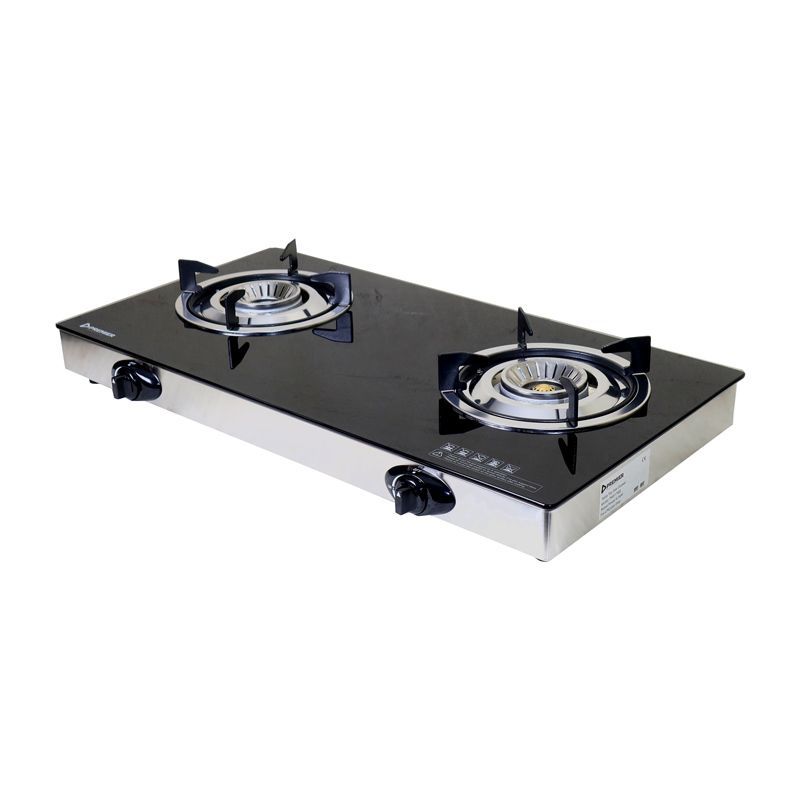 PREMIER Gas Cooker Elite 2 Burner Stainless Steel LPG Stove Table Top PM-517GS Auto Ignition Flame Control Kitchen Appliances Cooktops 1Year Warranty