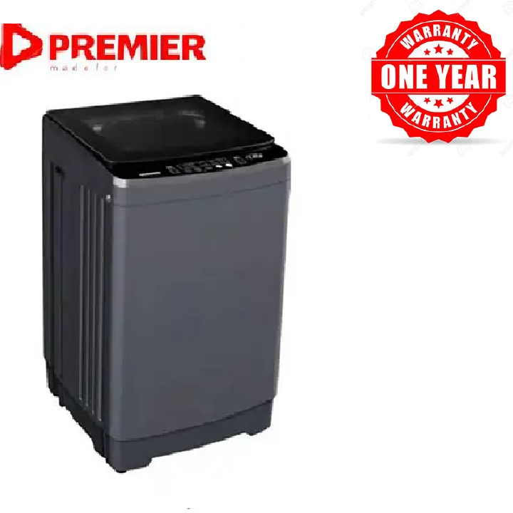 Premier 12Kg Fully Automatic Washing Machine Stainless Steel Big Drum Size Fit 7x8 King Size Duvet Fuzzy Logic Washing Machine, LED Digital Display, Hot/Cold Water Twin Jet Inlets, Child Lock,