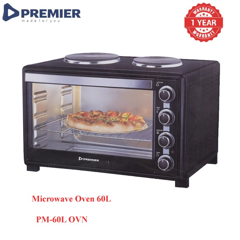 Premier 60L Electric Microwave Oven Black Hosing And Panel  Black 2200 Watts With 1 Year Warranty Electronics And Appliances Small Appliances Kitchen Appliances ovens