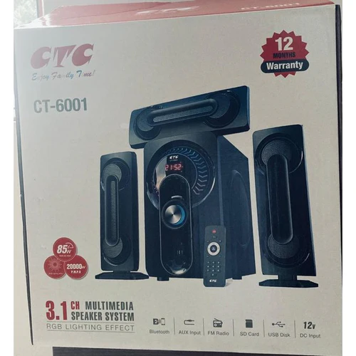 CTC 3.1 Ch Home theater Subwoofer Multimedia Speaker System CT-6001  MP3, SD Card, USB Slot with 1 year warranty FM radio black home audio home theater speaker system