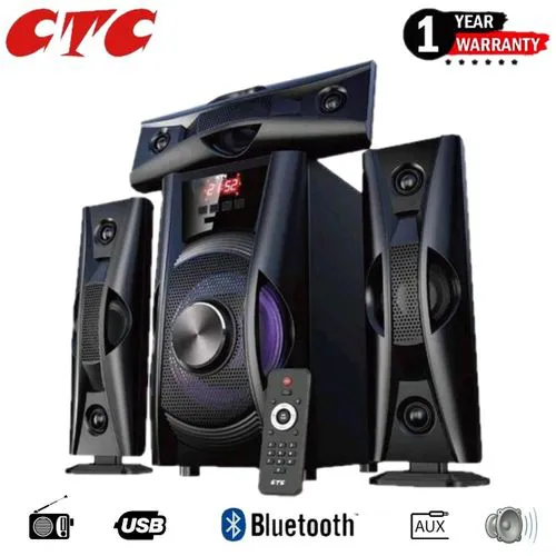 CTC 3.1 Ch Home theater Subwoofer Multimedia Speaker System CT-6001  MP3, SD Card, USB Slot with 1 year warranty FM radio black home audio home theater speaker system