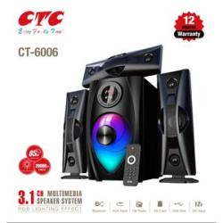 CTC 3.1 Ch Home theater Subwoofer Multimedia Speaker System CT-6006 With Super Bass MP3, SD Card, USB Slot with 1 year warranty FM radio black home audio speaker system