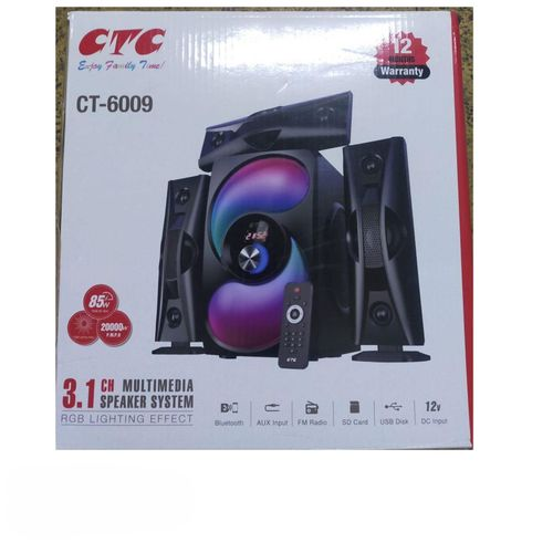 CTC 3.1 Ch Home theater Subwoofer Multimedia Speaker System CT-6009 MP3, SD Card, USB Slot with 1 year warranty FM radio black home audio home theater speaker system