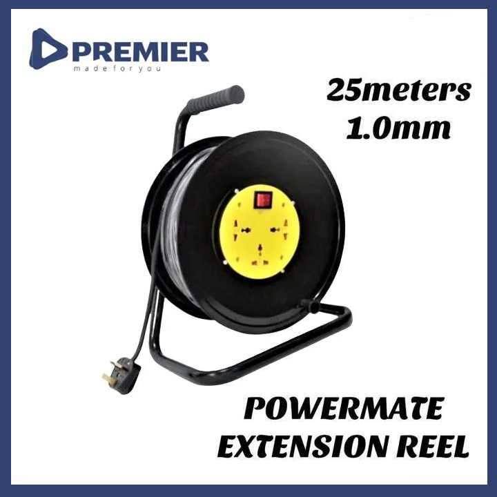 Powermate 25M Havy Duty Extension Reel 1.0mm wire black long extension cable 25M Heavy Duty Extension Reel 1.0mm and appliances small appliances small parts and accessories