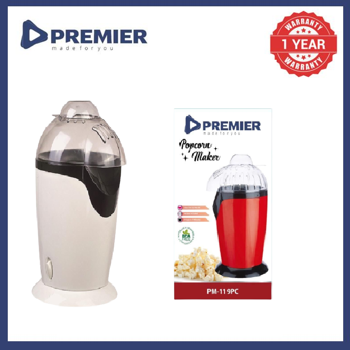 Premier PM-119PC popcorn maker maroon with 1 year warranty  popcorn maker machine electronics and appliances small appliances speciality appliances popcorn poppers
