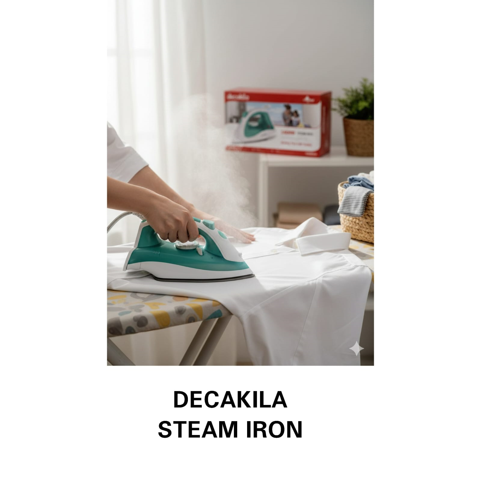Decakila Steam Iron High Quality 1200W Automatic Steam Iron Electric Iron with Nonstick Soleplate for Household & Hotel Use Travel Iron