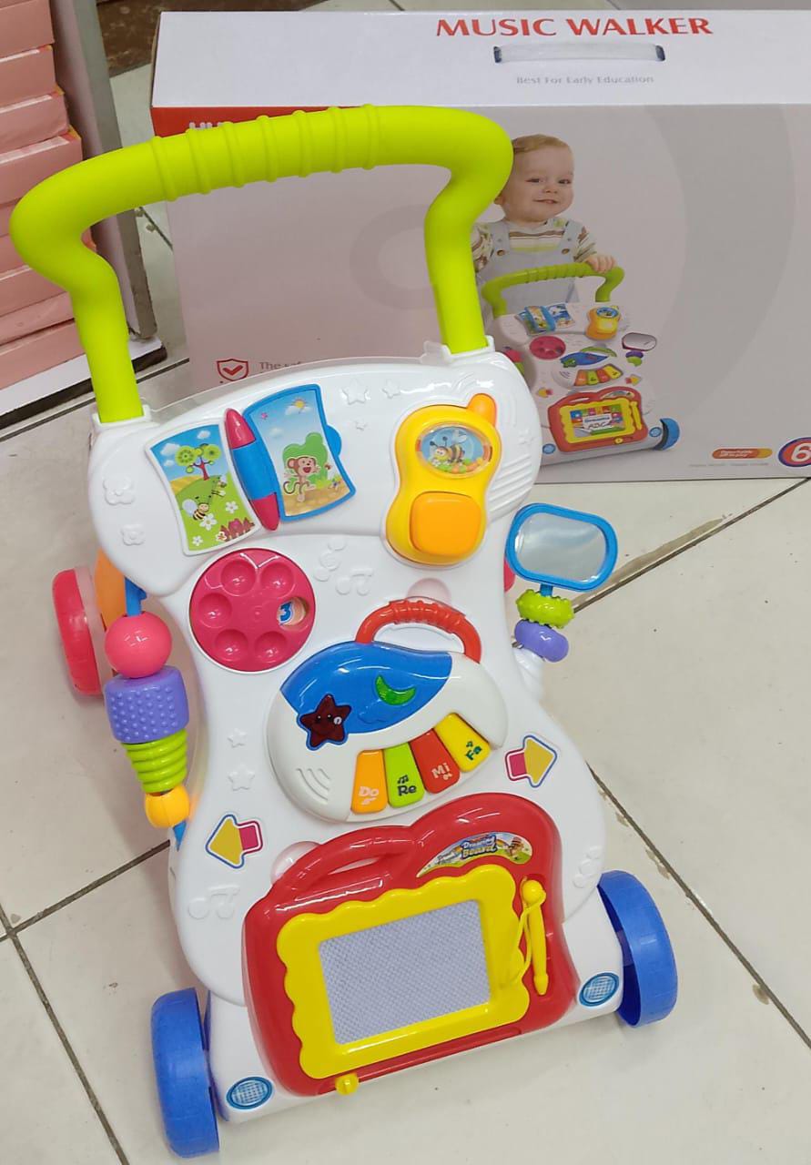 Huanger Musical Baby Walker/Push Walker-Multicolored
