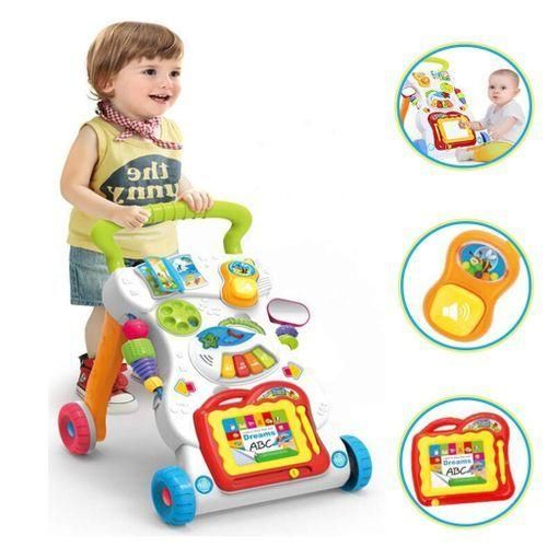Huanger Musical Baby Walker/Push Walker-Multicolored