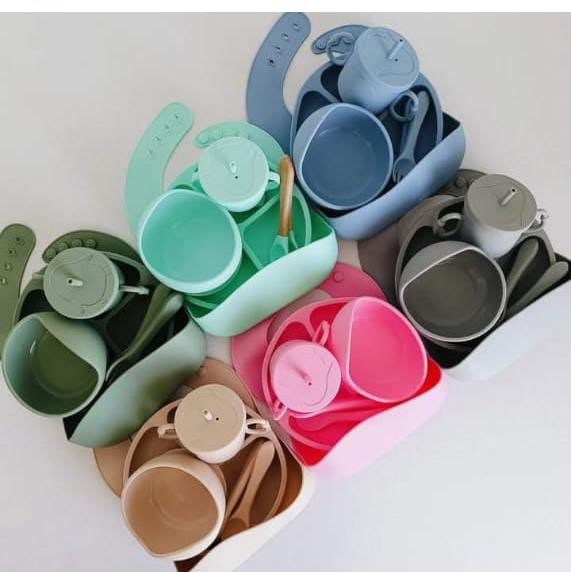 Silicone Baby Feeding/ Weaning Set 7 Items/ Solid Feeding Set