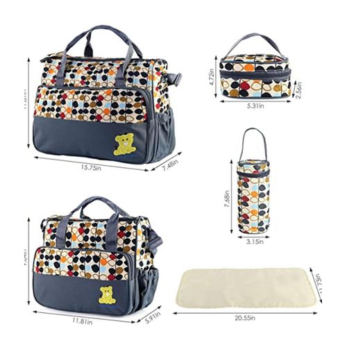 5 Pcs Multifunctional Set Baby Changing Diaper Nappy Bag, Maternity Mummy Handbag, Portable Nappy Basket Storage Organiser, Maternity Baby Bag For Boys And Girls