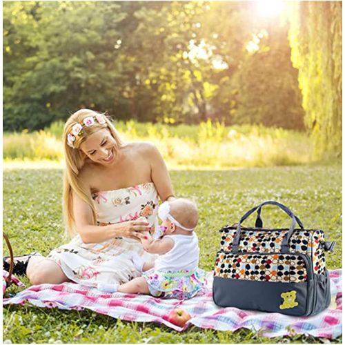 5 Pcs Multifunctional Set Baby Changing Diaper Nappy Bag, Maternity Mummy Handbag, Portable Nappy Basket Storage Organiser, Maternity Baby Bag For Boys And Girls