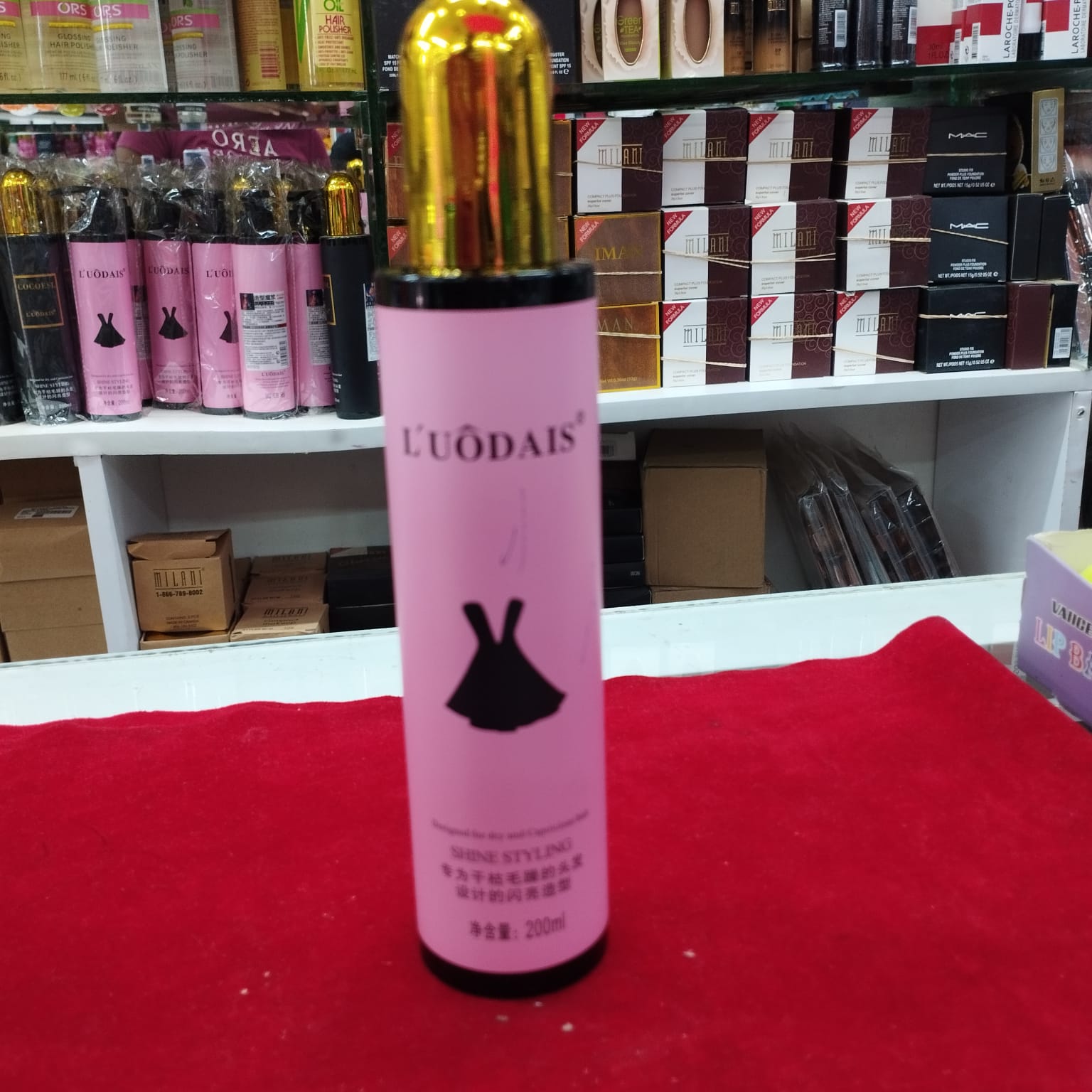 [Buy Single Product or Bundled Set on the product listed on title] Luodais Pink Curly Keeper, Hair Spray & Hair SerumEssential Oil For Women's Human Hair Wigs, Weaves Fragrance, Repair & Nourish Set