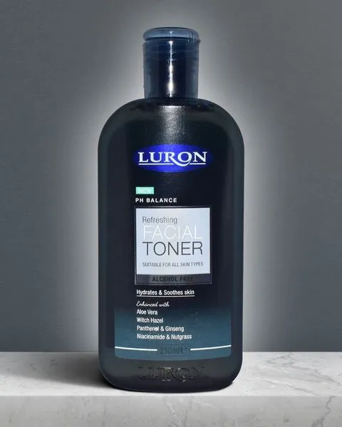 Luron Refreshing Facial Toner - Alcohol Free- Aloe Vera, Witch Hazel, Panthenol, Ginseng, Niacinamide & Nutgrass