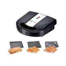 Rashnik Sandwich maker , ☕Thermostat control , 3 pin plug, 3 in 1 Breakfast sandwich maker/ toaster with switch plates to make grill meat, waffles and sandwich