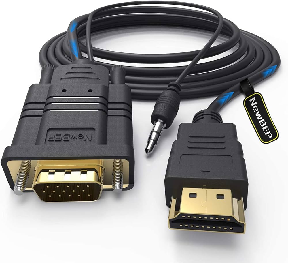 VGA to HDMI Adapter Cable, 6Ft/1.8m VGA to HDMI 1080P HD Audio TV AV HDTV Vid...