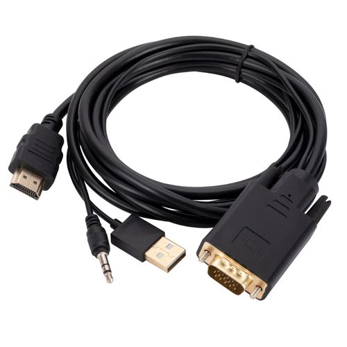 VGA to HDMI Adapter Cable, 6Ft/1.8m VGA to HDMI 1080P HD Audio TV AV HDTV Vid...
