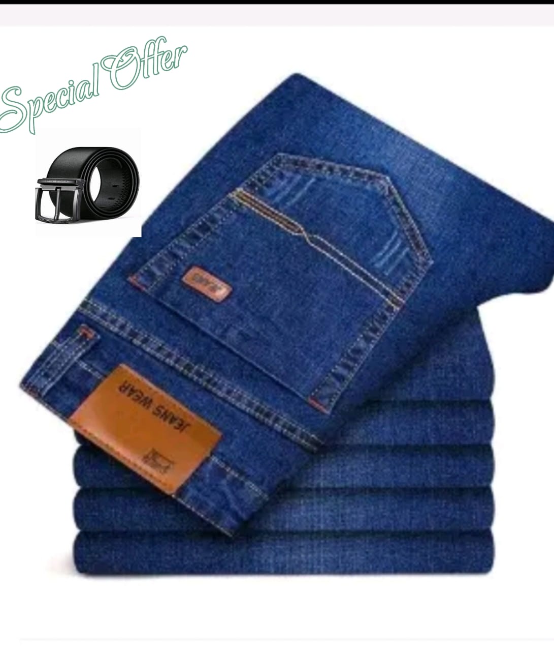 Fashion Mens Jeans Trousers with A FREE GIFT BELTConstructed with comfort in mind - our innovative flex waistband with stretch denim bands ensure a comfortable fit that moves and bends with