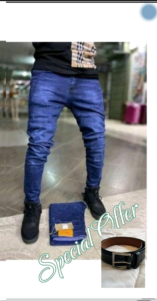 Fashion Mens Jeans Trousers with A FREE GIFT BELTConstructed with comfort in mind - our innovative flex waistband with stretch denim bands ensure a comfortable fit that moves and bends with