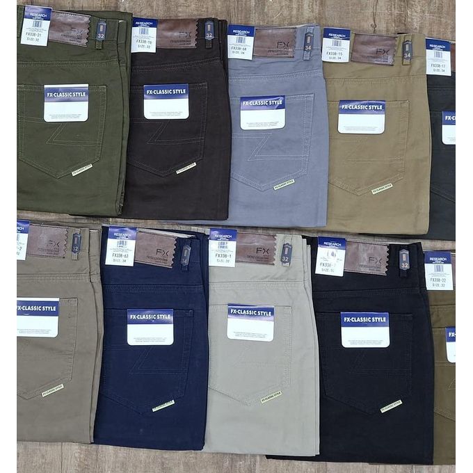 High quality hard Khaki men smart casual trousers straight slim fit smart casual casual, business and official e.g office, weddings  . These men's pants are so adaptable that they may be worn for any