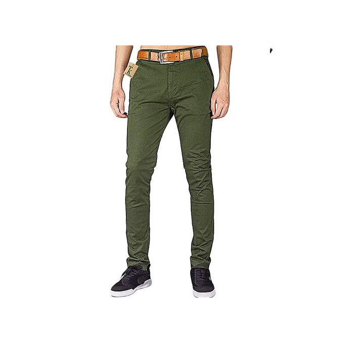 Hard Khaki Men's Trouser Casual-Green skin tight and loose jeans, corporate pants, sport out fit and lots more of everyday office smart casuals, from the best designers in the world.