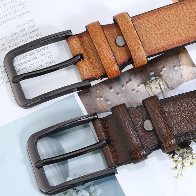 Fashion Men's Belt Leather Automatic Buckle Belts - BlackStyle: Fashion automatic buckle belts Belts Material: Leather Colour: Black Gender: Men Anti-dust casing High Quality Popular element: cowhide