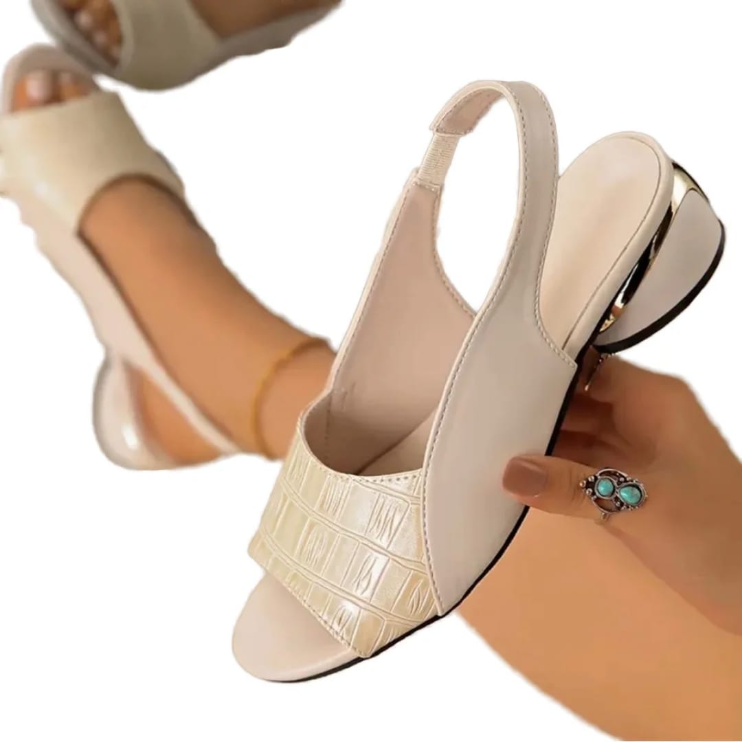 Ladies Low Heel Open Wedge Shoes