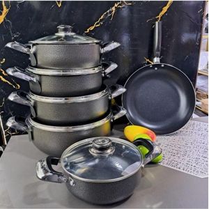 Stylish JP Jamesport 11Pcs Heavy Non-Stick Granite Cooking Pot Sufuria With Pan & Cookware Set