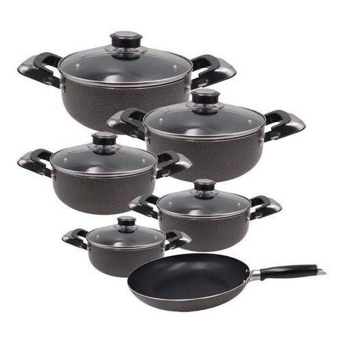 Stylish JP Jamesport 11Pcs Heavy Non-Stick Granite Cooking Pot Sufuria With Pan & Cookware Set