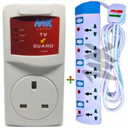 Power King Heavy Duty Power Socket Extension 5 Way ,TV Guard
