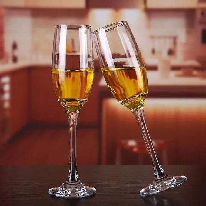 180ml Long Champagne Glass Set – Elegant Crystal Flute Glasses for Home, Weddings, Parties & Celebrations, Durable, Stylish & Perfect for Toasting.