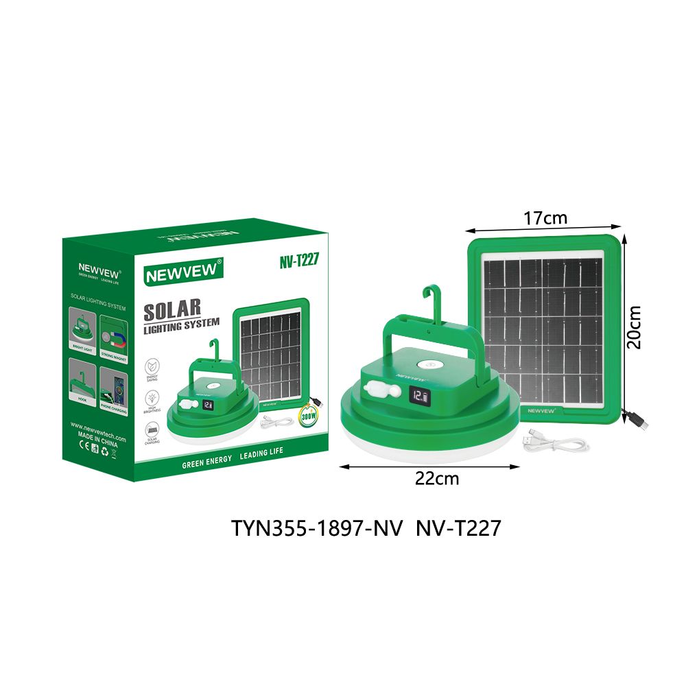 300W Solar Rechargeable Light – Newvew NV-E961 Super Bright Portable LED with USB & Solar Charging. A powerful, energy-efficient lighting solution designed for homes, outdoor use, shops, camping.