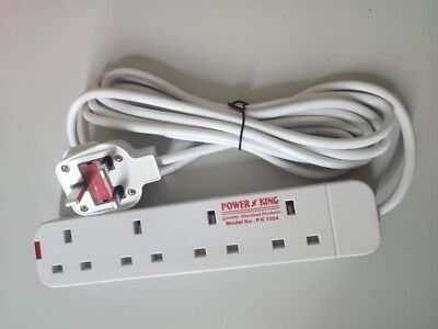 4-Way Extension Socket – Heavy Duty Power Strip with Surge Protection | 4 Universal Sockets & Strong Insulated Cable. A heavy-duty power strip engineered for safe, efficient, and long-lasting power di