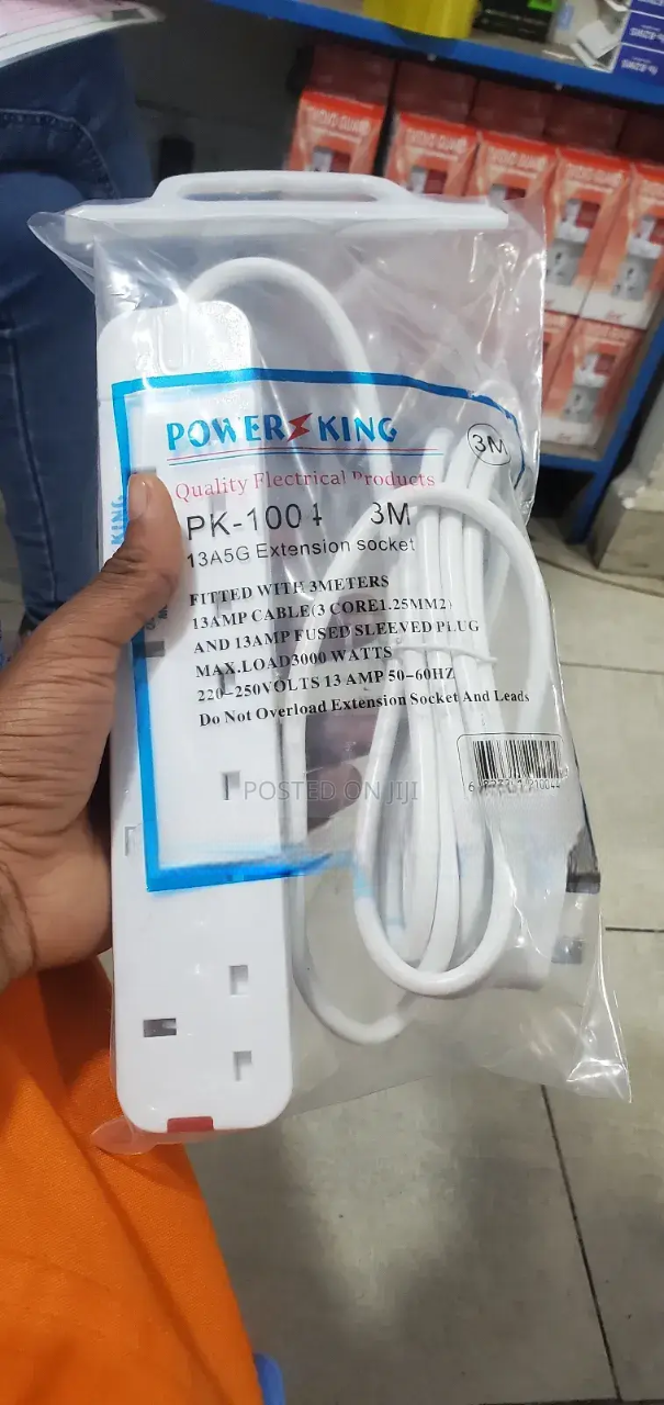 4-Way Extension Socket – Heavy Duty Power Strip with Surge Protection | 4 Universal Sockets & Strong Insulated Cable. A heavy-duty power strip engineered for safe, efficient, and long-lasting power di