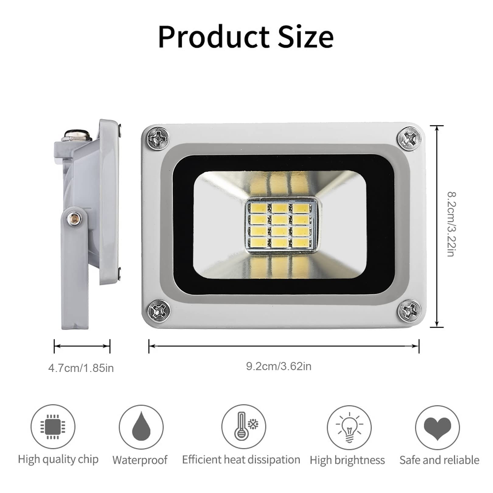 10W DC-12V LED Floodlight – Energy-Efficient Outdoor & Indoor Lighting. Its durable aluminum casing ensures longevity and resistance to environmental wear.