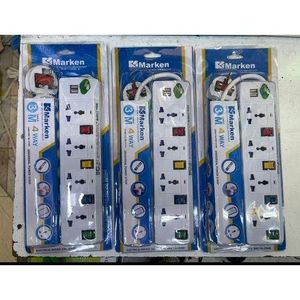 Marken 4-Way Power Extension with 2 USB Ports – 3 Metre Heavy-Duty Cable | Surge-Protected Power Strip. A modern, reliable power solution designed to safely power multiple devices at home, office.