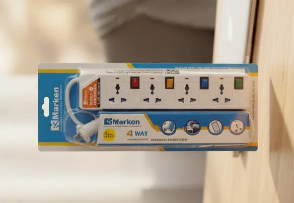 Marken 4-Way Power Extension with 2 USB Ports – 3 Metre Heavy-Duty Cable | Surge-Protected Power Strip. A modern, reliable power solution designed to safely power multiple devices at home, office.