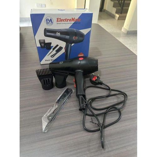 Electromate Blow-Dry Hair Dryer – Fast-Drying, Lightweight & Adjustable Heat & Speed Settings. Combines professional performance with home convenience, delivering fast, efficient, and safe hair drying