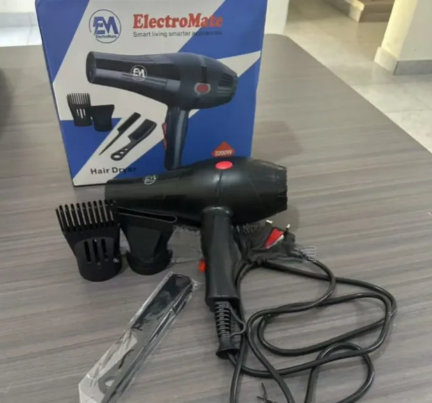Electromate Blow-Dry Hair Dryer – Fast-Drying, Lightweight & Adjustable Heat & Speed Settings. Combines professional performance with home convenience, delivering fast, efficient, and safe hair drying