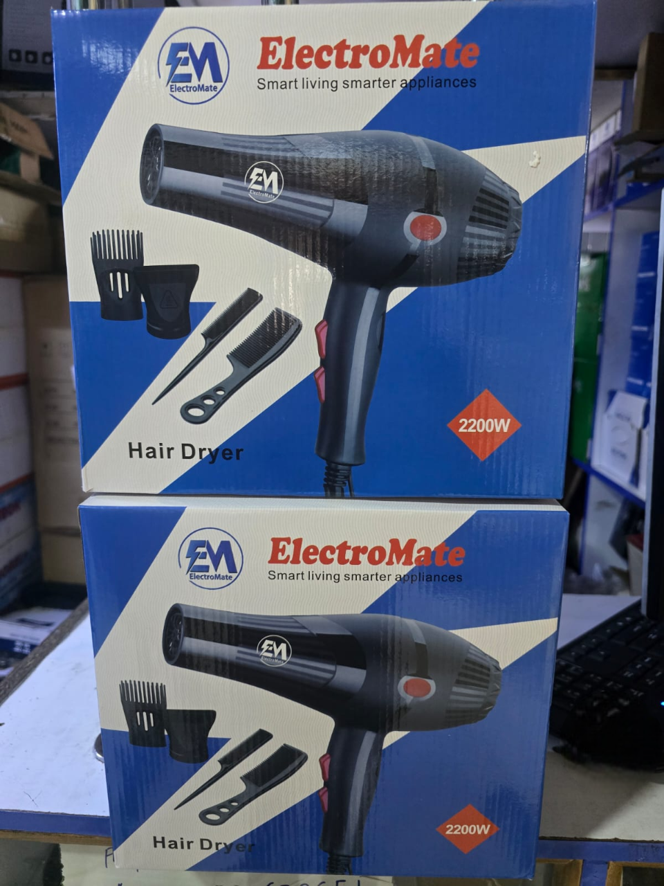 Electromate Blow-Dry Hair Dryer – Fast-Drying, Lightweight & Adjustable Heat & Speed Settings. Combines professional performance with home convenience, delivering fast, efficient, and safe hair drying