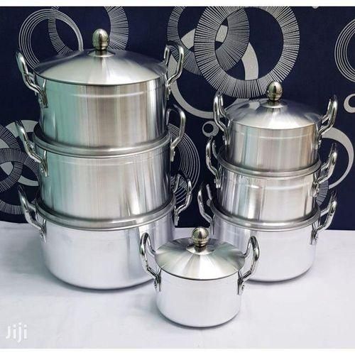 Original Tornado (TC) Cookware Set Sufuria – 14pcs Stainless Steel Pots with Lids | Free Spoons & Scotch – Silver. A premium, all-purpose cooking solution designed to meet everyday kitchen needs.