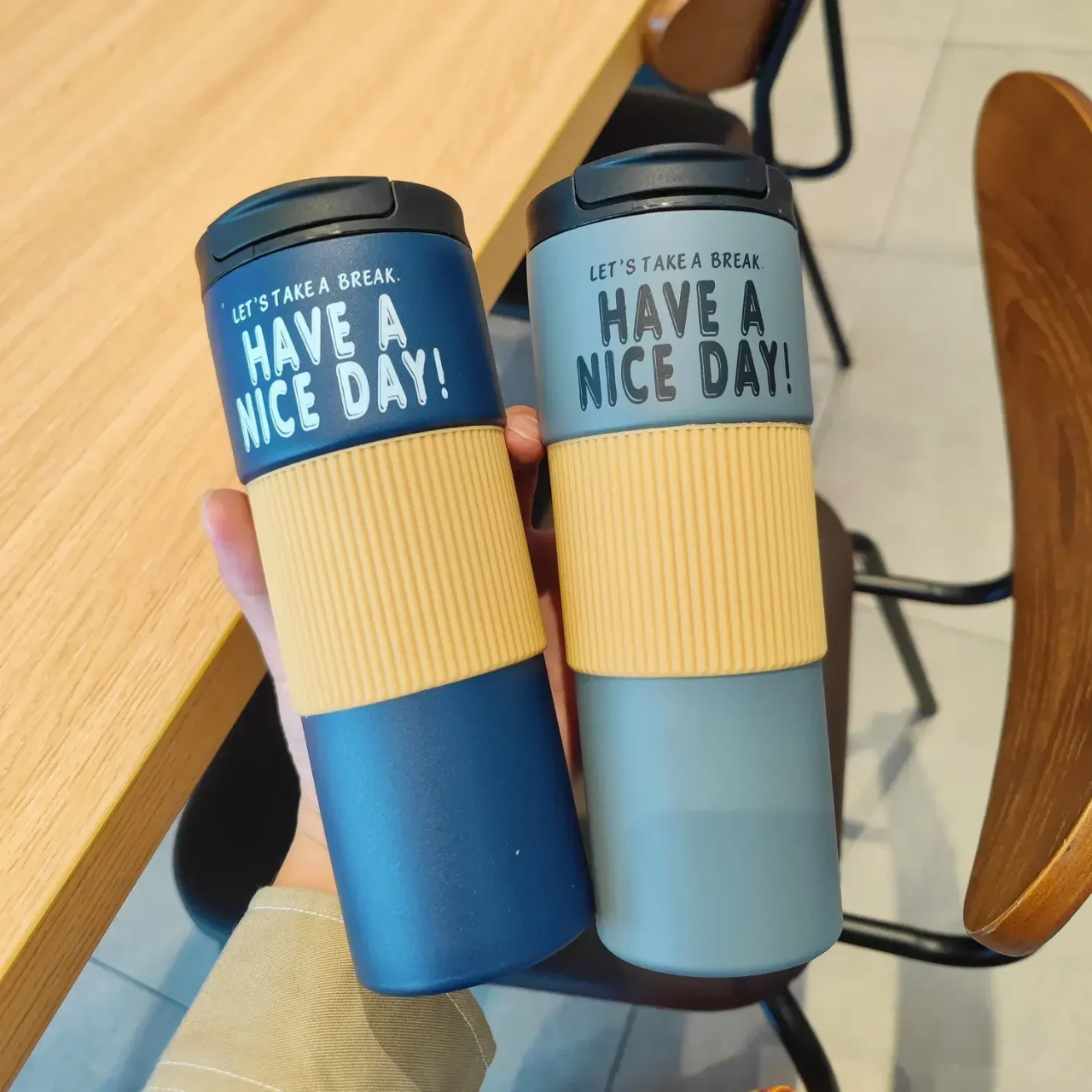 600ml  Have a Nice Day Insulated Coffee Mug – Travel & Office Thermal Cup. Upgrade your coffee or tea experience with the Have a Nice Day Insulated Coffee Mug.