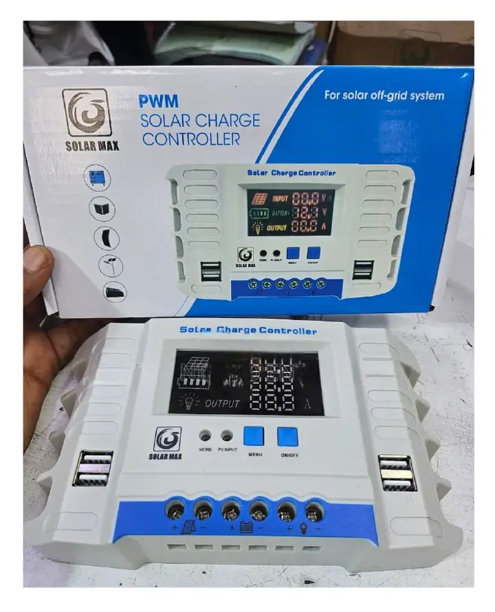 Solarmax 20A Solar Charge Controller – Smart PWM Regulator for 12V/24V Solar Systems. A smart PWM (Pulse Width Modulation) regulator designed to optimize the performance and lifespan of solar power.