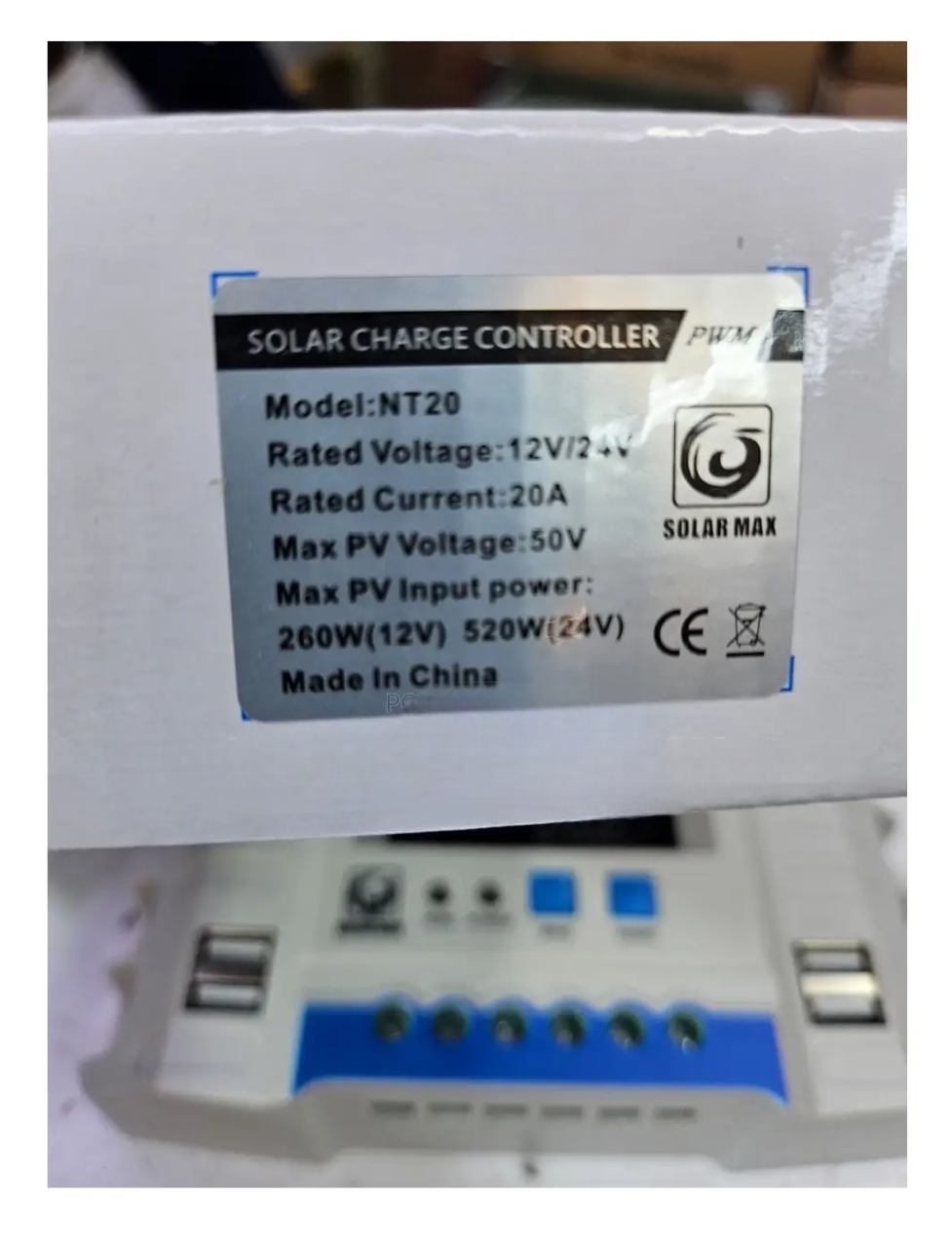 Solarmax 20A Solar Charge Controller – Smart PWM Regulator for 12V/24V Solar Systems. A smart PWM (Pulse Width Modulation) regulator designed to optimize the performance and lifespan of solar power.