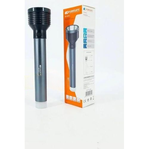 Kamisafe Rechargeable Aluminum Alloy Flashlight – Heavy Duty LED Torch with Long Battery Life. A powerful, durable, and energy-efficient lighting solution designed for home, outdoor, security.